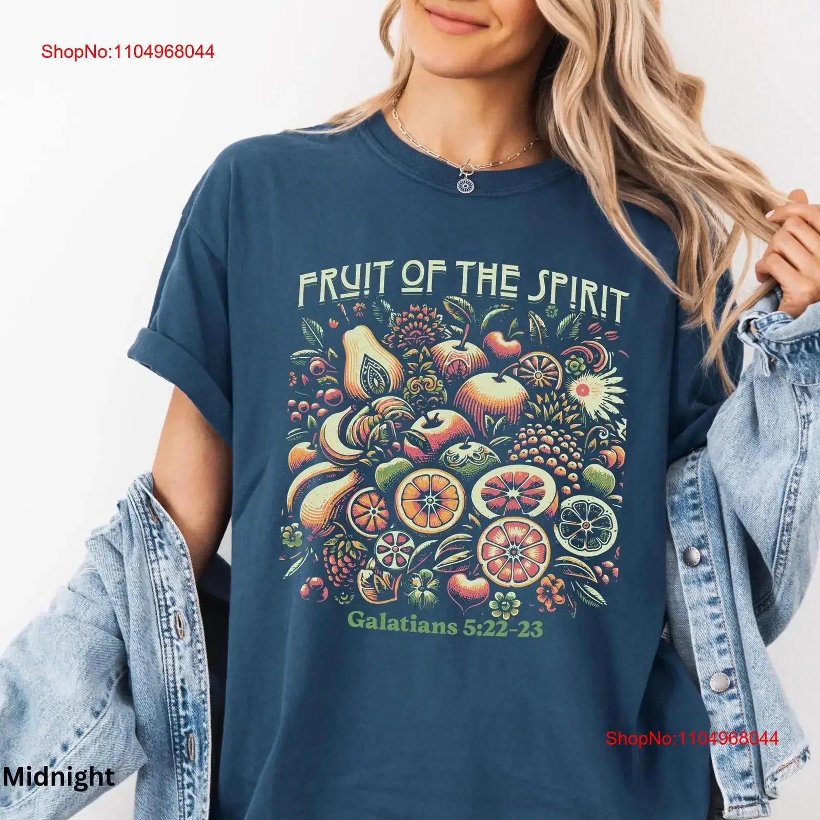 

Fruit of the Spirit T Shirt Bible Verse Christian Faith Based s Religious Apparel Cottagecore vintage Washed Casual