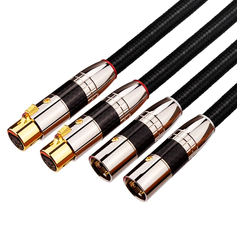 Hi-End 7N OCC + Verzilverd XLR Man-vrouw Gebalanceerde Audio Kabel 3Pin Jack Verlengkabel voor microfoon Versterker