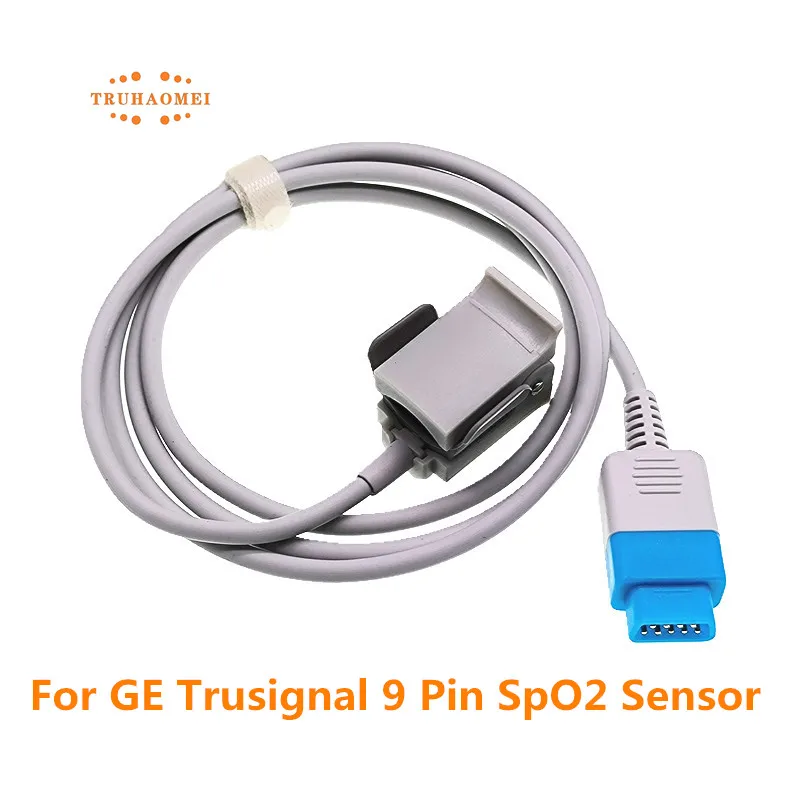 SPO2 Sensor 9 Pin For GE Datex Ohmeda Trusignal Pulse Oximeter Probe OXY-F-UN 0.9 Meter S/5 i4 Modular Monitors with E Series