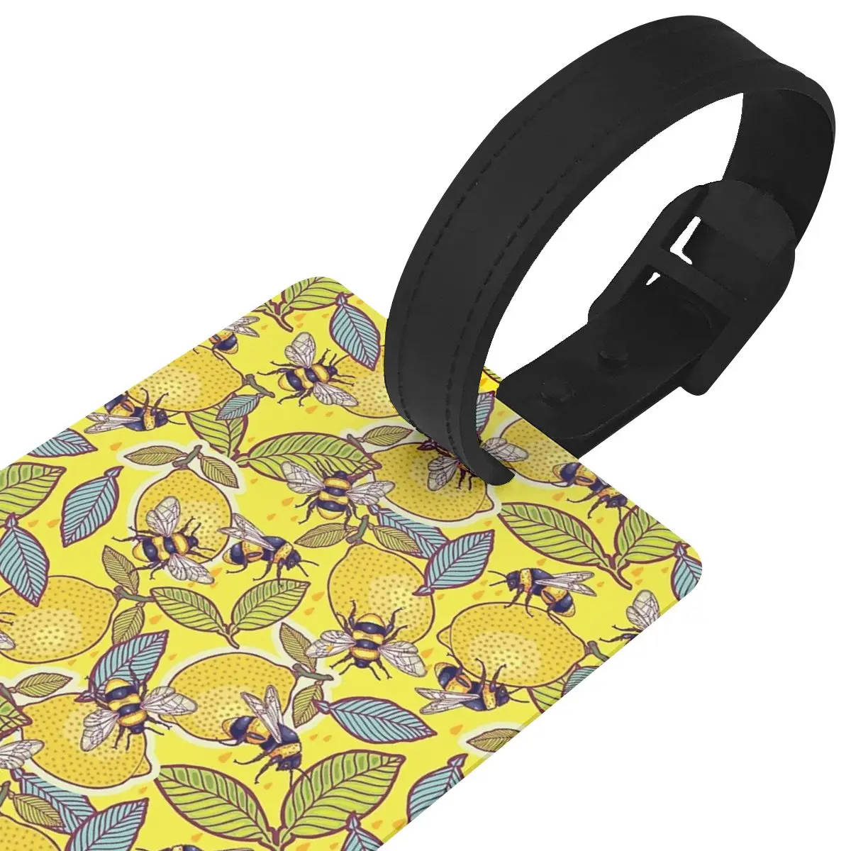 Étiquettes de bagage citron jaune et équation de jardin, accessoires de valise, étiquette d'embarquement de bagages de voyage, porte-étiquette portable, nom d'identification, adresse