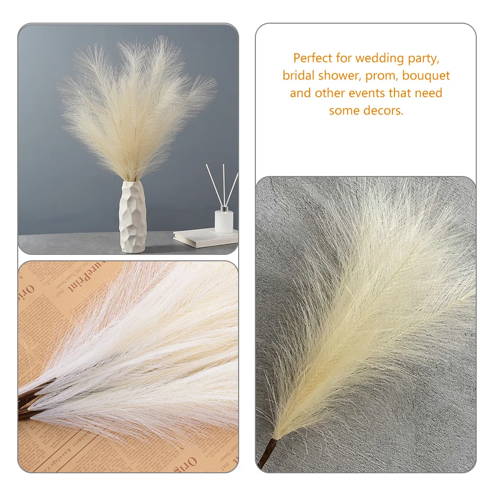 

2Pcs Eternal Flower Decor Artificial Pampas Grass Tall Stems for Home Wedding Party Vase Filler Room Decor Dried Flowers Faux