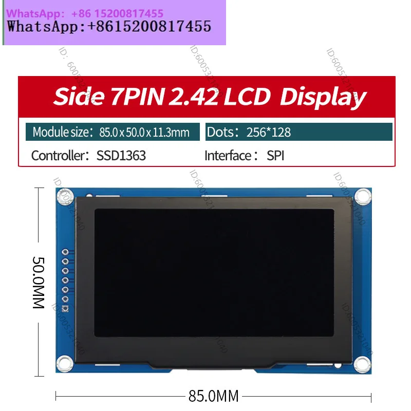 2.7 inch OLED LCD module 256x128 dot matrix 1363 drive high definition solder pin 3v