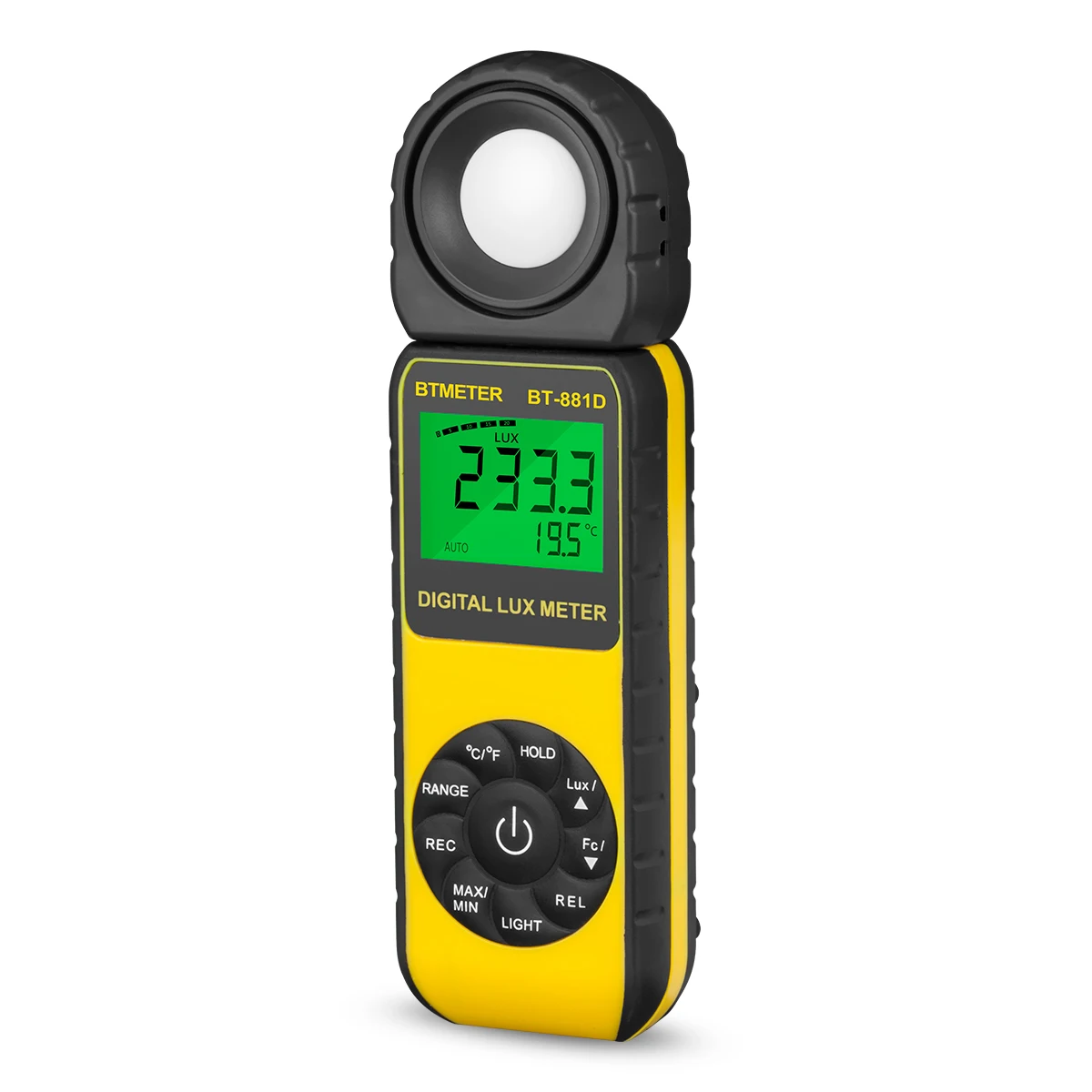 Handheld Light Meter Photometer 400000 Lux/FC Illuminance Tester With Temperature Data Logging For Indoor Grow Photography