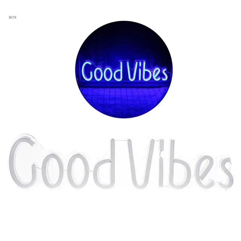 Good Vibes LED Wall Signs for Christmas Decoration USB Powered with 2 Hooks Dropship