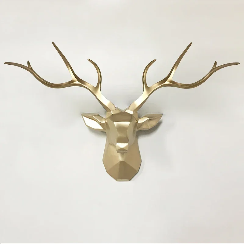 Imagem -06 - Deer Head Escultura Wall Hanging Decoranimal Stag Statue Casa Sala Quarto Acessórios de Decoração 30x0 Polegada 3d