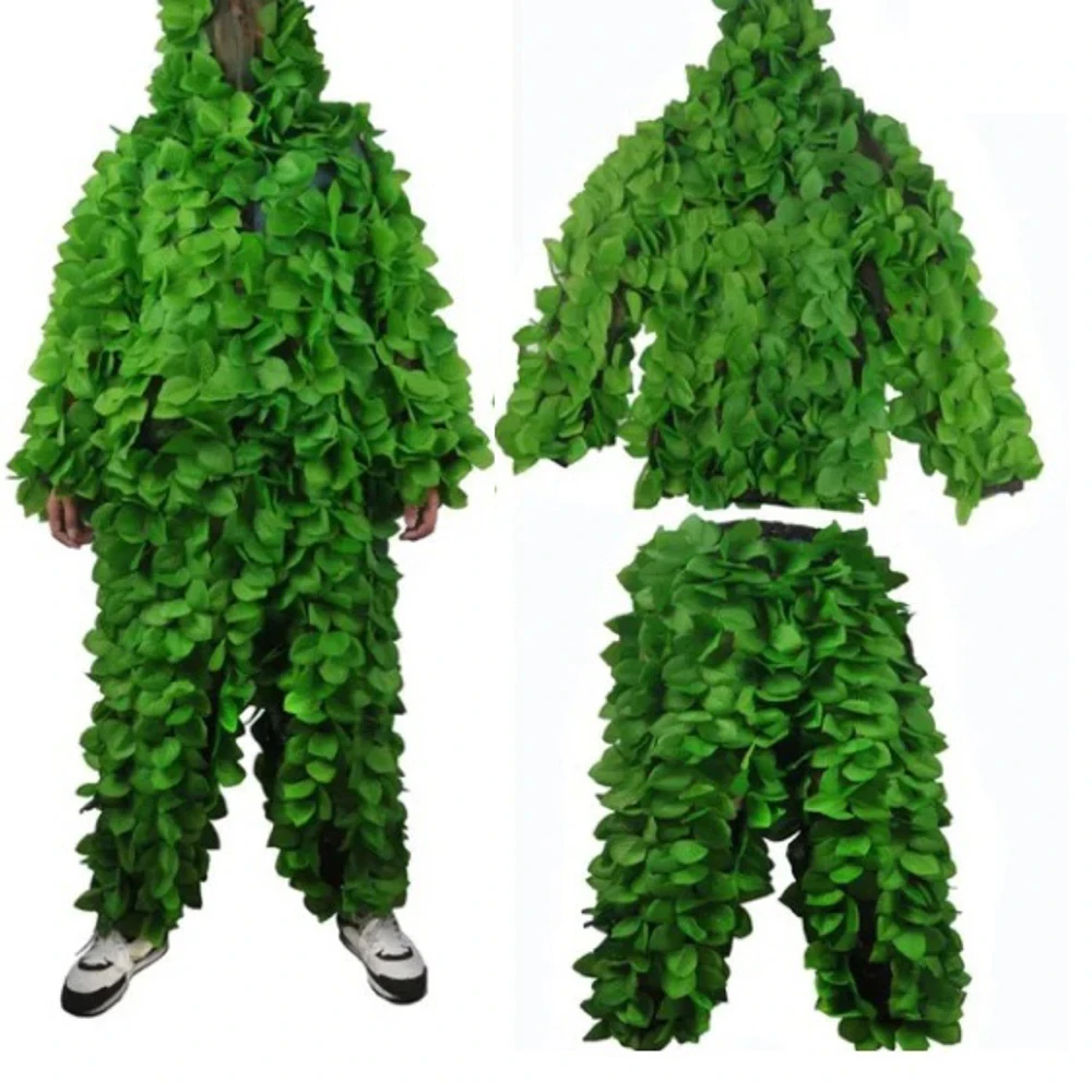 Men Women Hunting Ghillie Suit Outdoor CS Leaves Camouflage Hunting Clothes Bionic Camouflage Clothing Training Tactical Clothes image 3