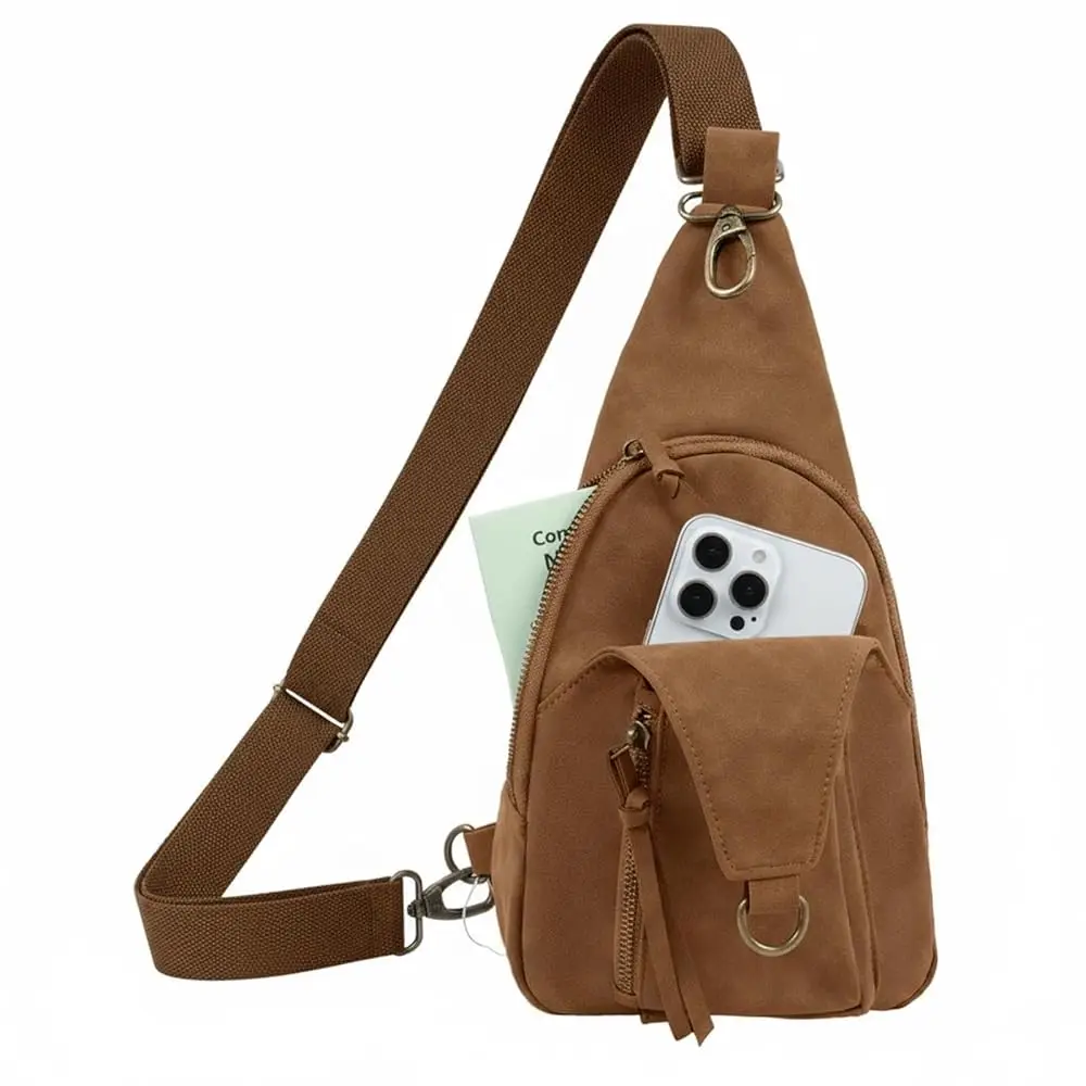 

Женские маленькие сумки через плечо из искусственной кожи и замши, легкие маленькие рюкзаки для повседневных поездок, с несколькими карманами