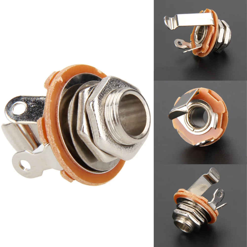 6.35mm Guitar Pickup Output Jack 2-Conductor 1/4 Inch Guitar Mono Jack Socket Guitar Parts Accessories for Electric Guitar Bass