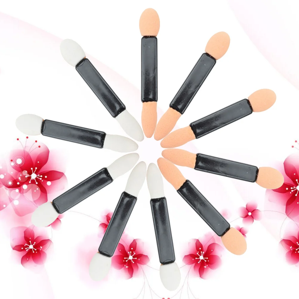 50 Uds pincel para sombra de ojos aplicador de esponja de látex de doble cara herramienta de maquillaje portátil para mujeres cepillo para mezclar cosméticos