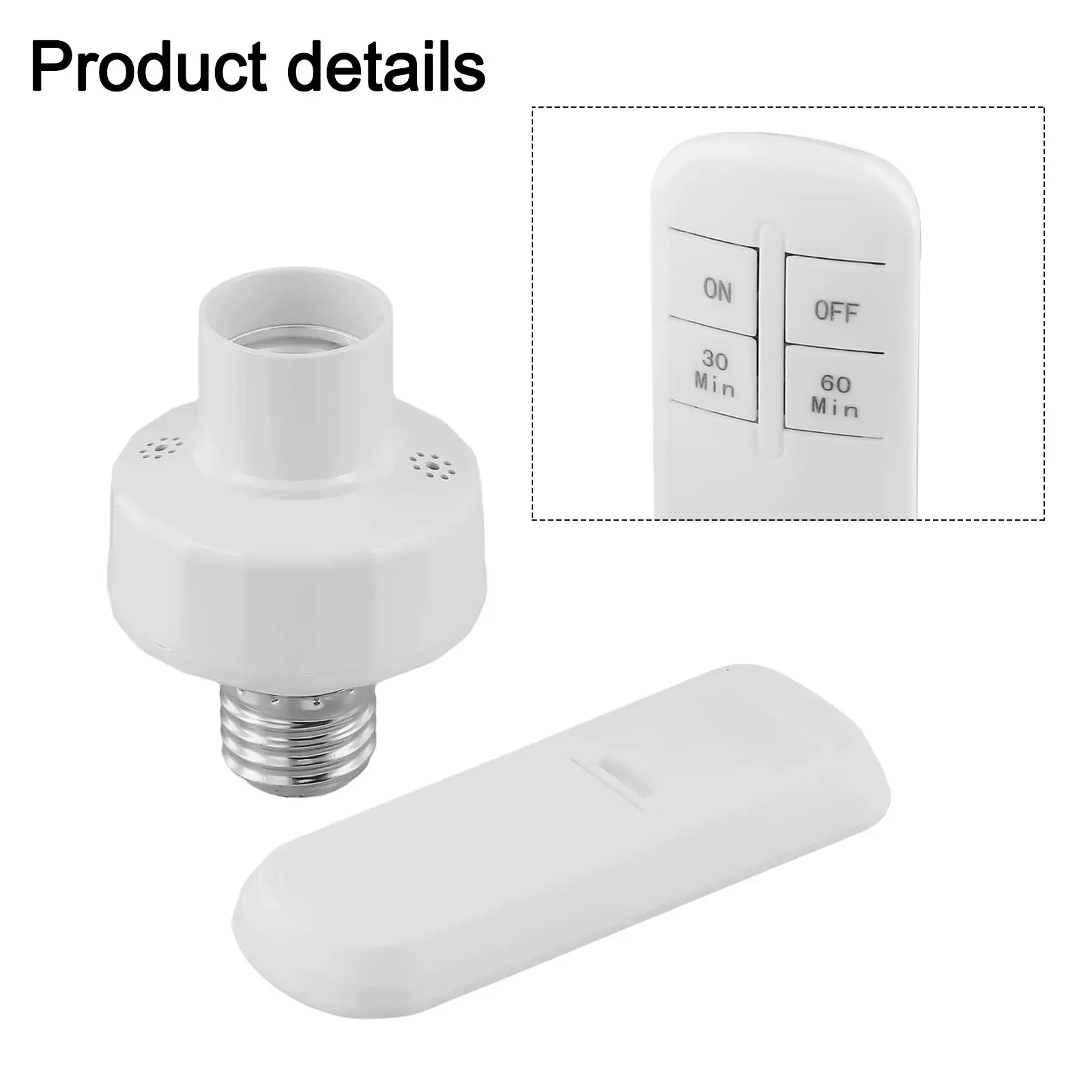 

E27 Bulb Holder E27 Lamp Holder Intelligent Timer Switch Up To 15 Meters Control Range Wide Voltage Range Easy Installation