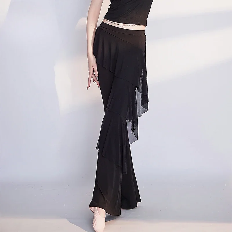 Belly Dance Practice Clothes Comfortable Slimming lace skirt Flared Pants Adult Female Dancing Training Professional Clothing