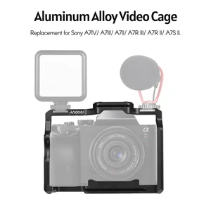 Andoer Camera Cage Aluminum Alloy AlloyビデオケージSony A7IV/A7III/A7II/A7R III/A7R II/A7S IIカメラ用のデュアルコールドシューズマウント 8 Best Sales Canon 6D Cage -№6