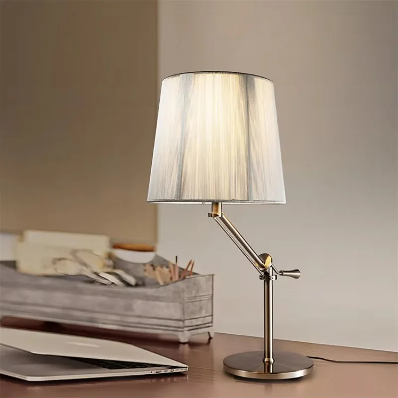 Nordic Modern Vintage Fabric Bulb Table Lamp Adjustable Table Lamp