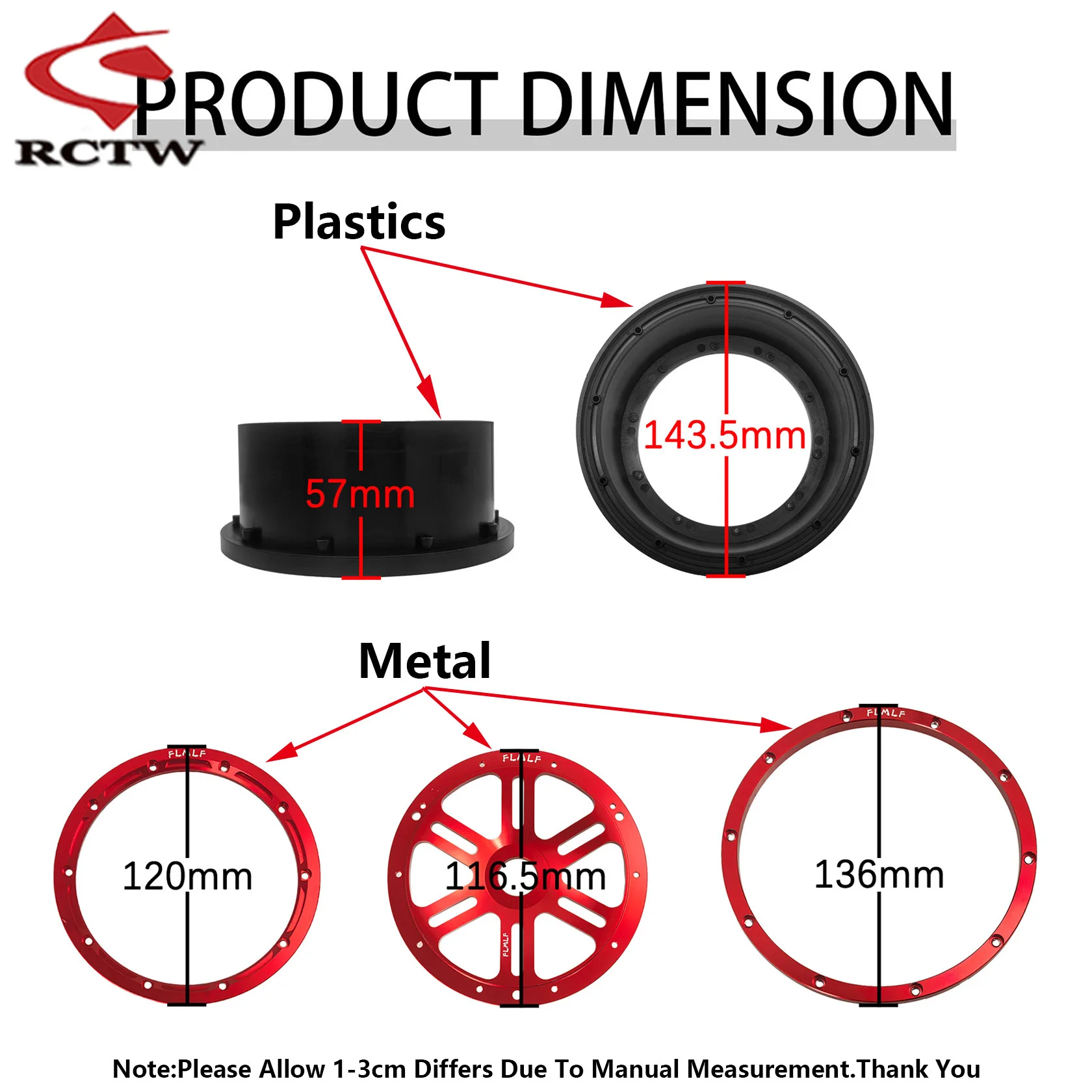 Front or Rear All Terrain Wheel Tire or Wheel Hub & Beadlock Ring Kit for 1/5 RC HPI ROFUN BAHA KM ROVAN BAJA 5B SS Truak Parts