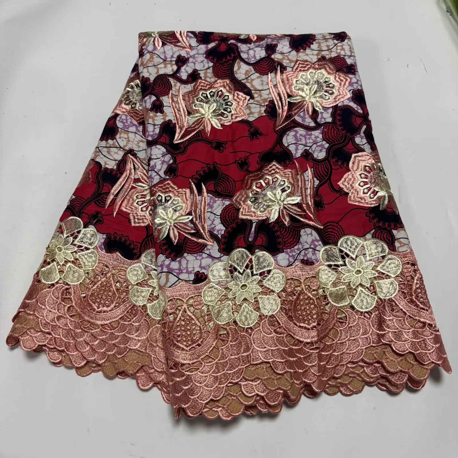 6Yards2026 Latest High Quality Popular Delicate Embroidered Holland Wax lace With Stones Fabric For Party Evening Dress NN5628_Z