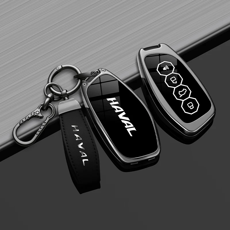 Zinc Alloy Car Remote Key Cover For Haval H6 H9 2nd Gen Dago H6L Menglong Pro Shenshou H2, Anti‑Drop Protective Shell Keychain