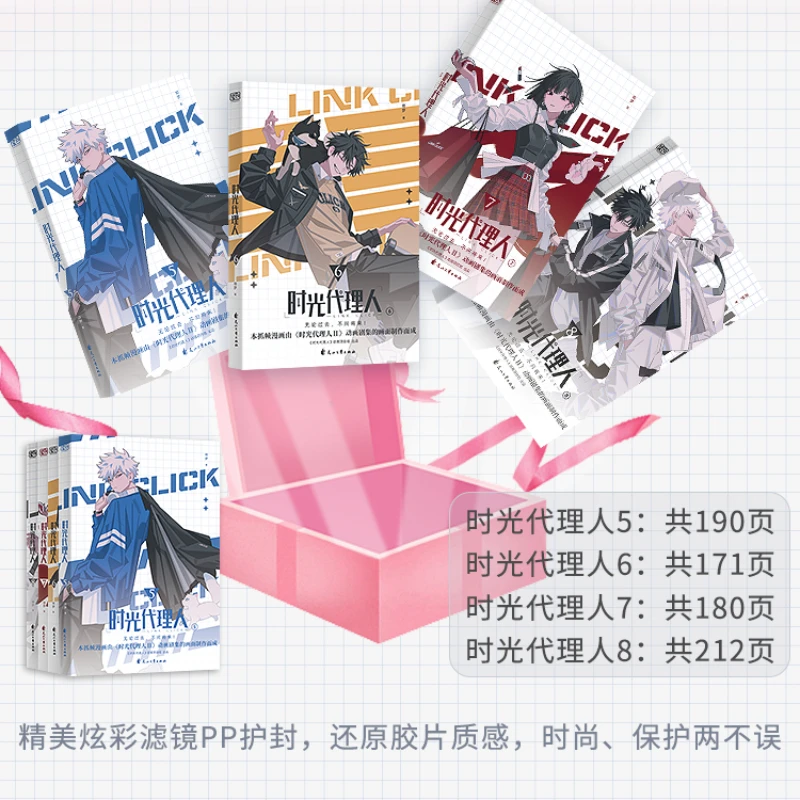 Link Click Comic Book Vol.5-8 4 Books Official Animation Frame Grab Comic Gift Box  Exquisite Gifts Popular Animation in China