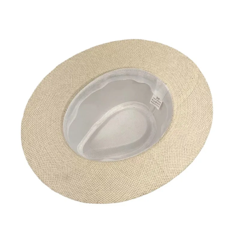 Natural Panama Straw Hats Women Men Summer Beach Sun Hat Outdoor UV-Protection Straw Cap Lady Casual Wide Brim Sun Caps 57-62cm