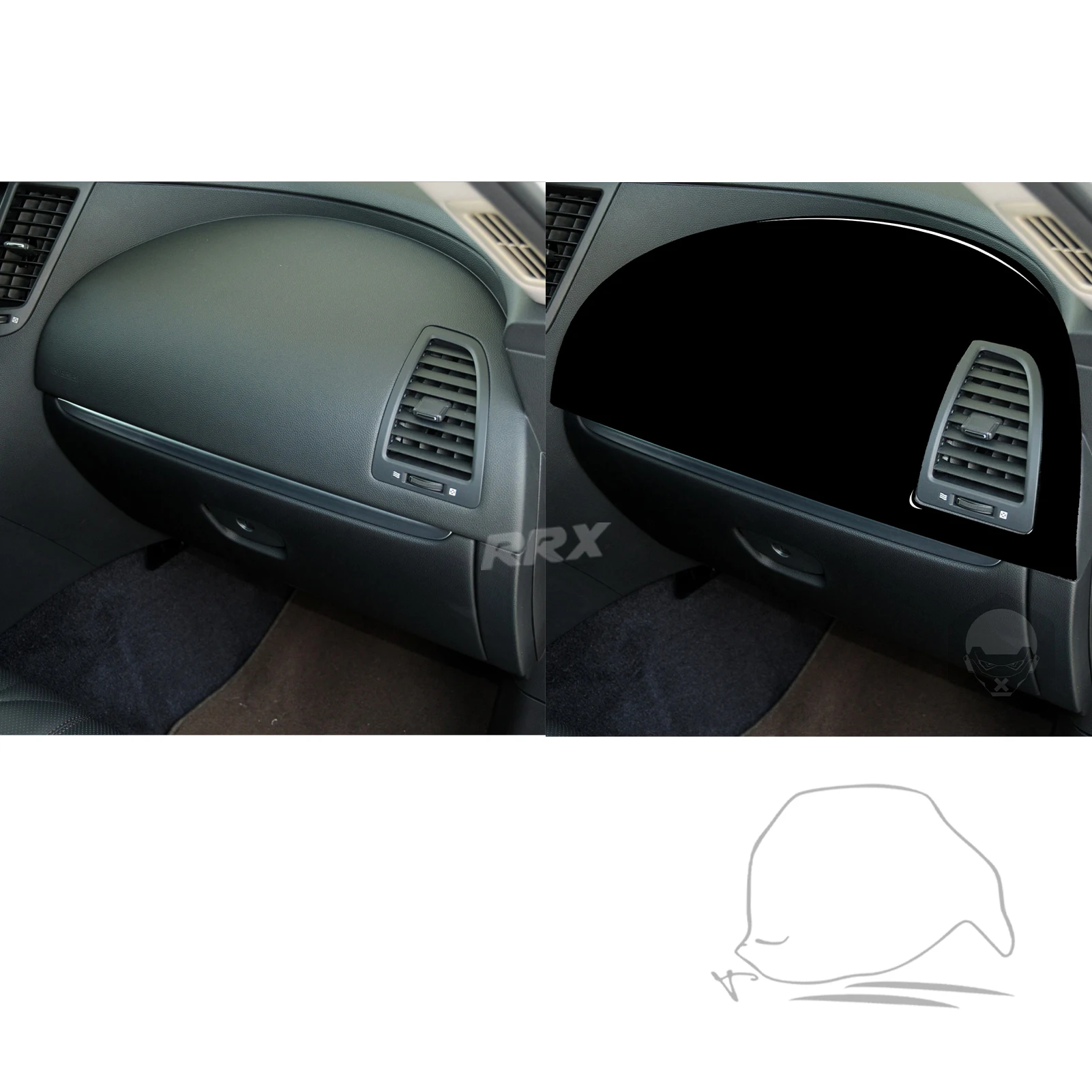 For Infiniti FX 2009-2013 QX70 2014+ Glossy Black Plastic Accessories Car Interior Front Passenger Glove Box Panel Trim Sticker