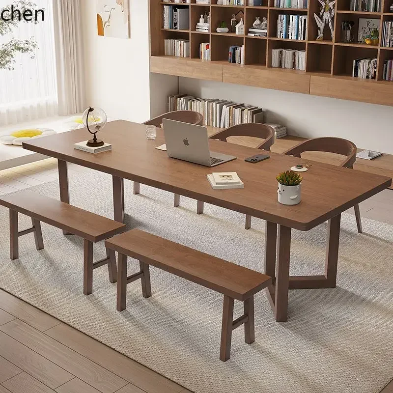 H1  Simple Living Room Large Desk Home Computer Desk Solid Wood Leisure Desk