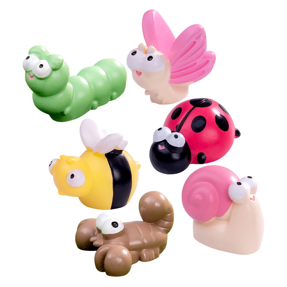 

1 set Resin Animal Figure Delicate Cartoon Statue Compact Decor Accessories for Garden Desk Scene Moss Terrarium