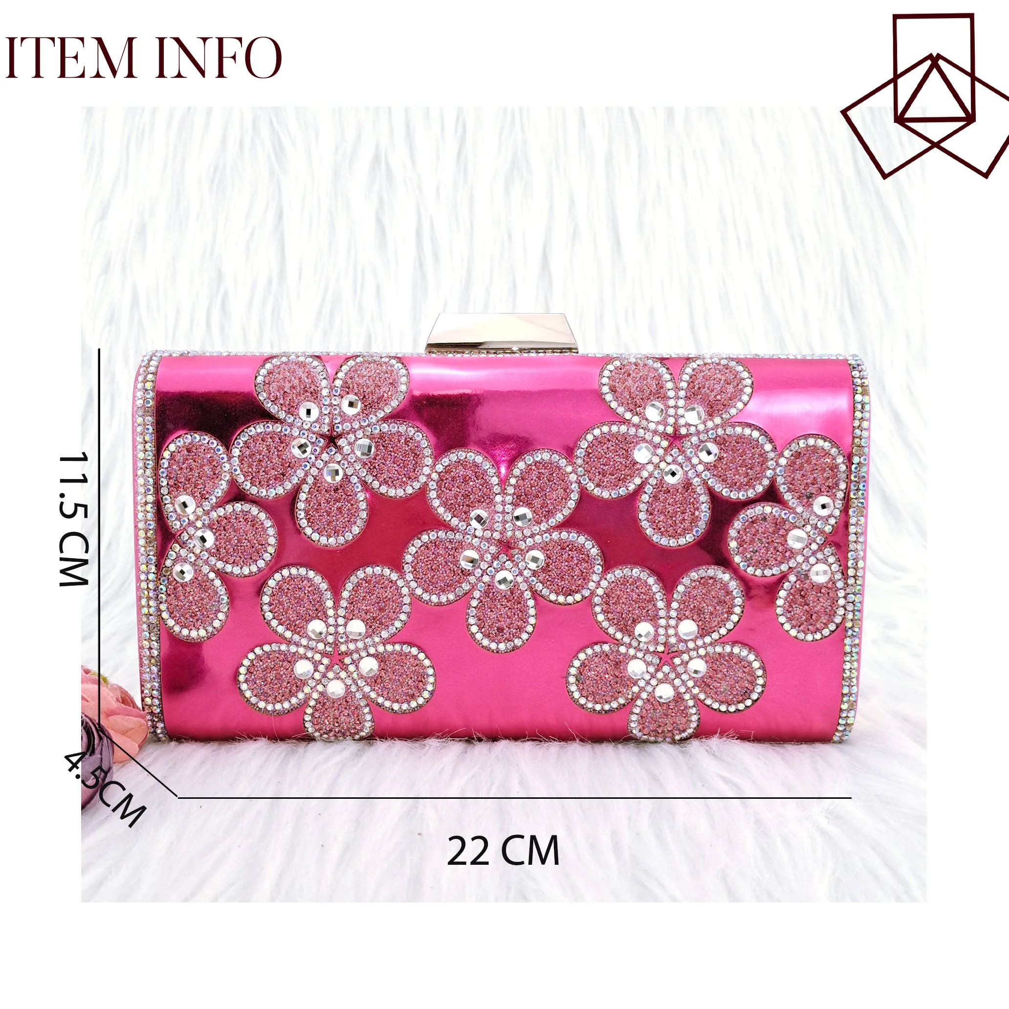 Shiny Three-Dimensional Clutch bag Fashion Handbag Party Bag Rhinestone Decoration Banquet Bag