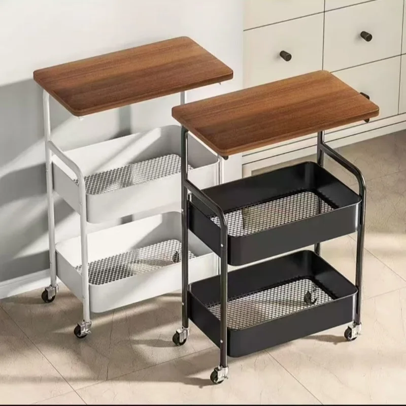 Double Coffee Table Storage with Small Table Movable Living Room Space Saving Modern Style Sturdy Structure Storage Shelf image 4