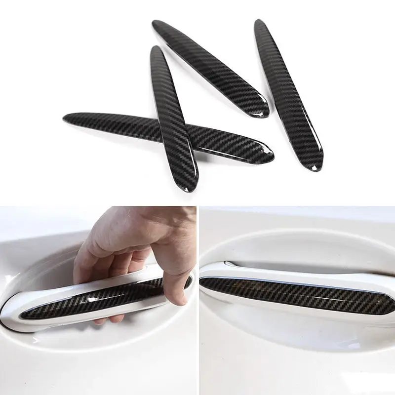 For BMW 3 5 Series G20 2019-2023 G30 2018-2022 Car Outside Door Handle Pull Cover Trim Carbon Fiber Texture Accessories