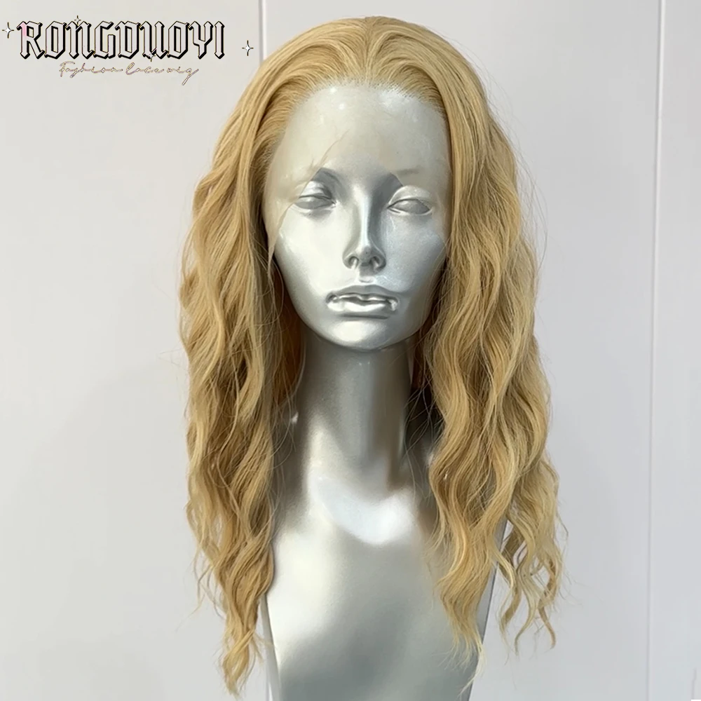 Mix 613 Blonde Wig Synthetic Hair Lace Short Natural Wave Wig Free Part Frontal Lace Wigs For Women Ready To Wear Cosplay Wigs