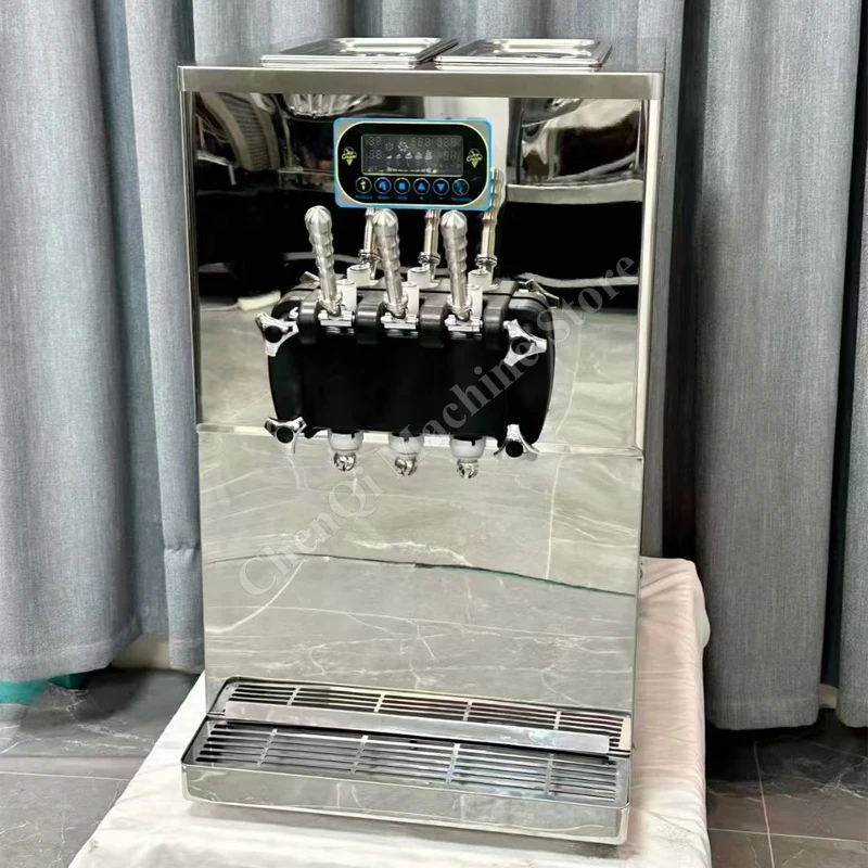 آلة الآيس كريم الناعمة مضخة توسيع الهواء طاولة الحفاظ الليلية مزدوجة 7 لتر هوبر صانع آلة صنع الآيس كريم