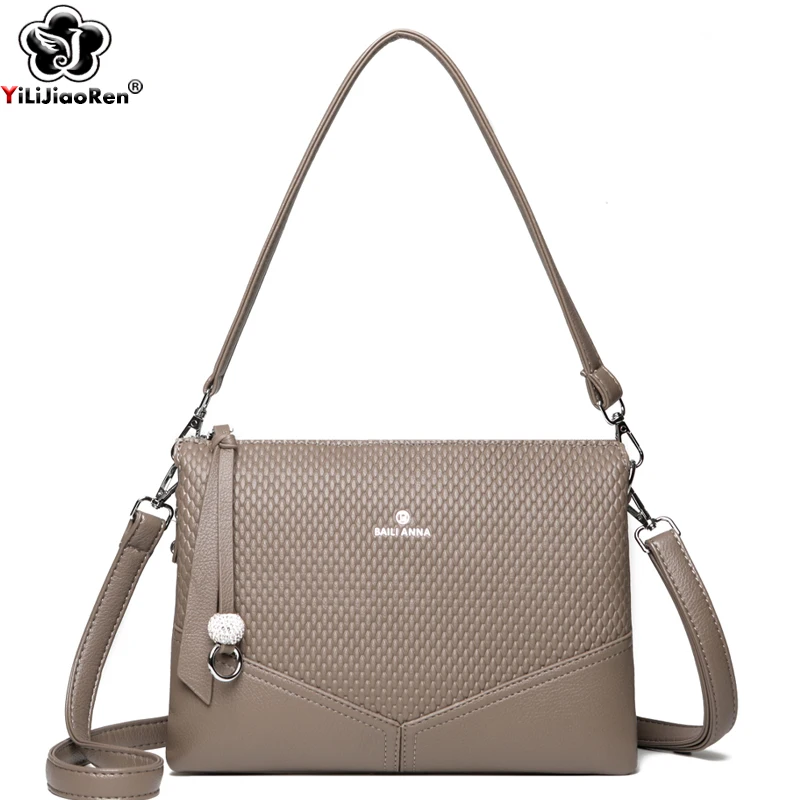 

Stylish Commuter Shoulder Bags Designer New Elegant Handbag Women Multipocket Messenger Bag Soft Pu Leather Crossbody Bag