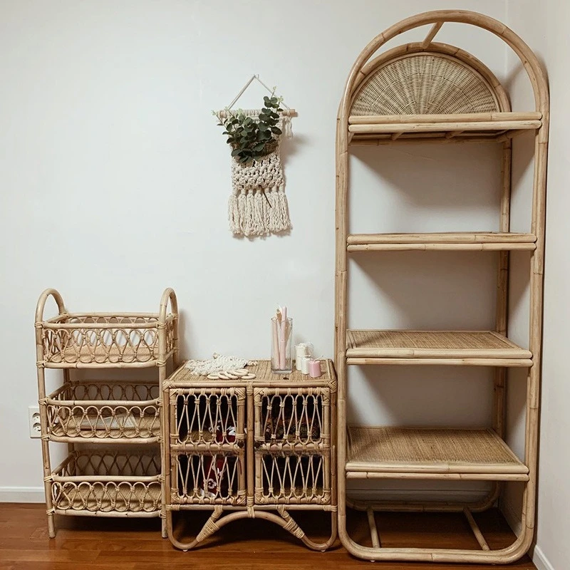 Rattan rack ins wind bed and breakfast sofa next to the bedroom bedside floor corner storage bookcase rack