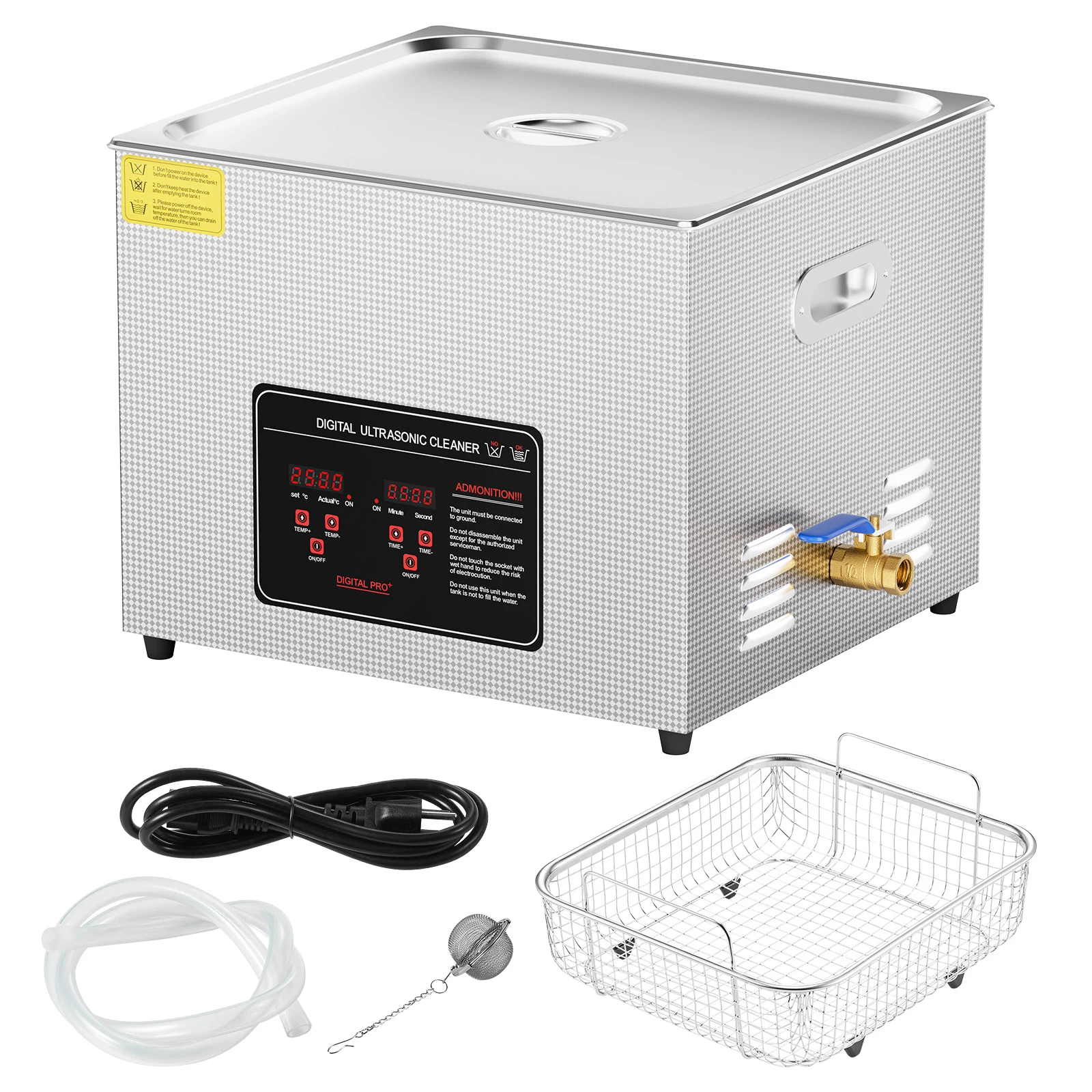 Ultrasonic Jewelry Cleaner Digital Timer - Ultrasonic Cleaner, 15L Professional 360W Cleaning