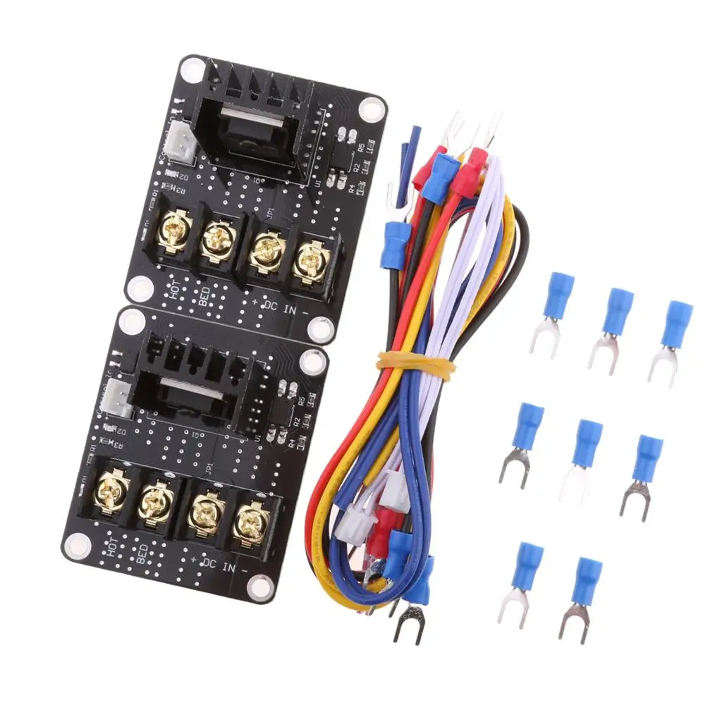 2Pcs 3D Printer Heat Bed Power Module Hot Bed Power Expansion Board MOS Tube High Current Load Module with Cables