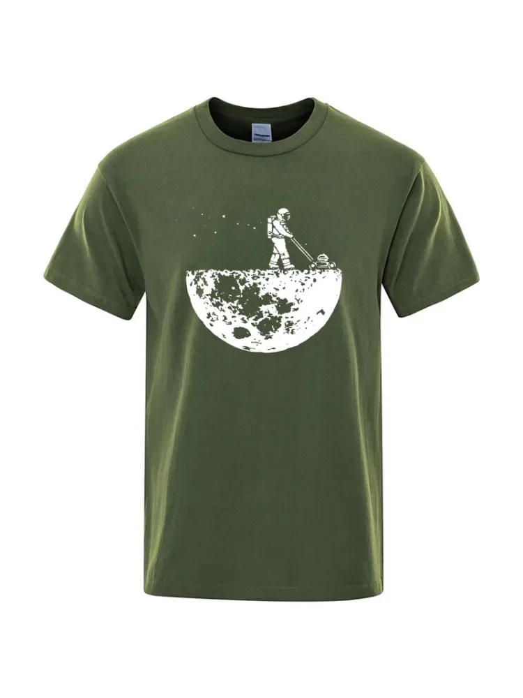 Mannen T-shirt Hoge Kwaliteit Grappige Katoenmix Lunar Cleaner Printing Casual Cool Losse O-hals Mannelijke voor MenT-shirt Hip Hop Tees - afbeelding 2