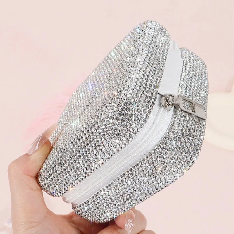 Luxury Rhinestone Jewelry Box Portable Women's Ring Storage Case Bling Lady Earring Necklace Container Sparkly Jewelry Organizer