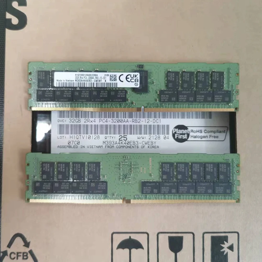 สำหรับ Samsung 32GB M393A4K40EB3-CWEBY 32G 2RX4 3200 DDR4 3200AA ECC RDIMM หน่วยความจำเซิร์ฟเวอร์