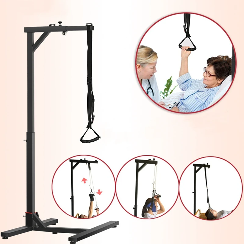 

Elderly people get up to get up to help frame cervical spine traction equipment correction stretching rehabilitation training