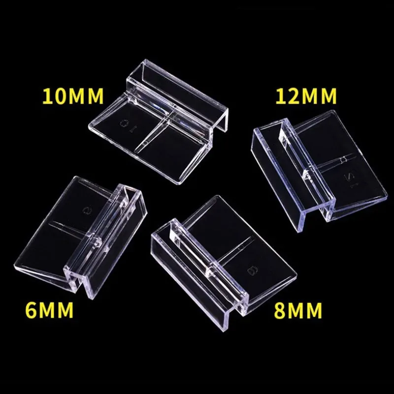 4pcs 6/8/10/12mm Plastic Aquarium Fish Tank Acrylic Clips Glass Cover Support Holders Accessories for Aquarium Filter Lamp Stand