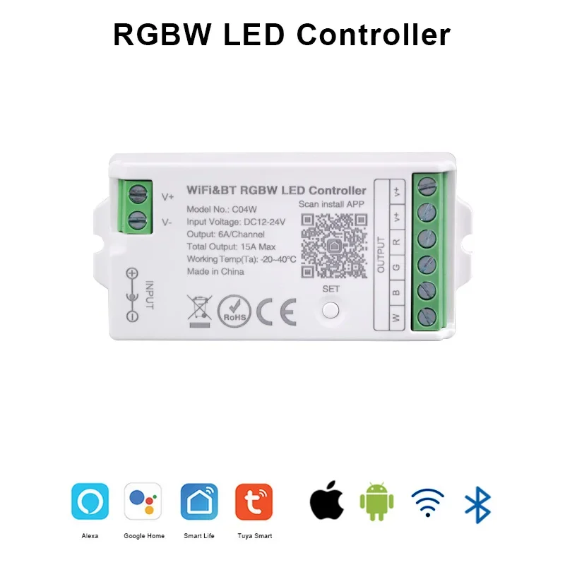 Imagem -03 - Zigbee-controle de Voz Led Controller Tuya Wi-fi Alexa Google Home Cct Rgb Rgbw Rgbcct Led Strip App bt rf Remote 2.4g cc 5v24v 30