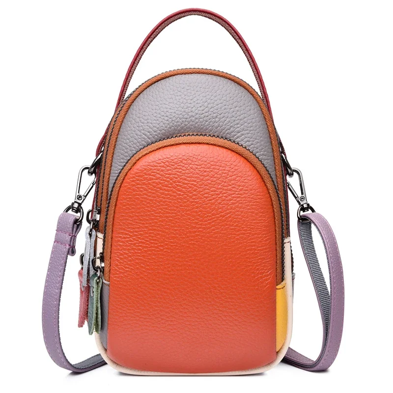 100% Genuine Leather Women Handbag Designer Mini Mobile phone bags and wallets Fashion Shoulder Bag Fashion Female Messenger Sac