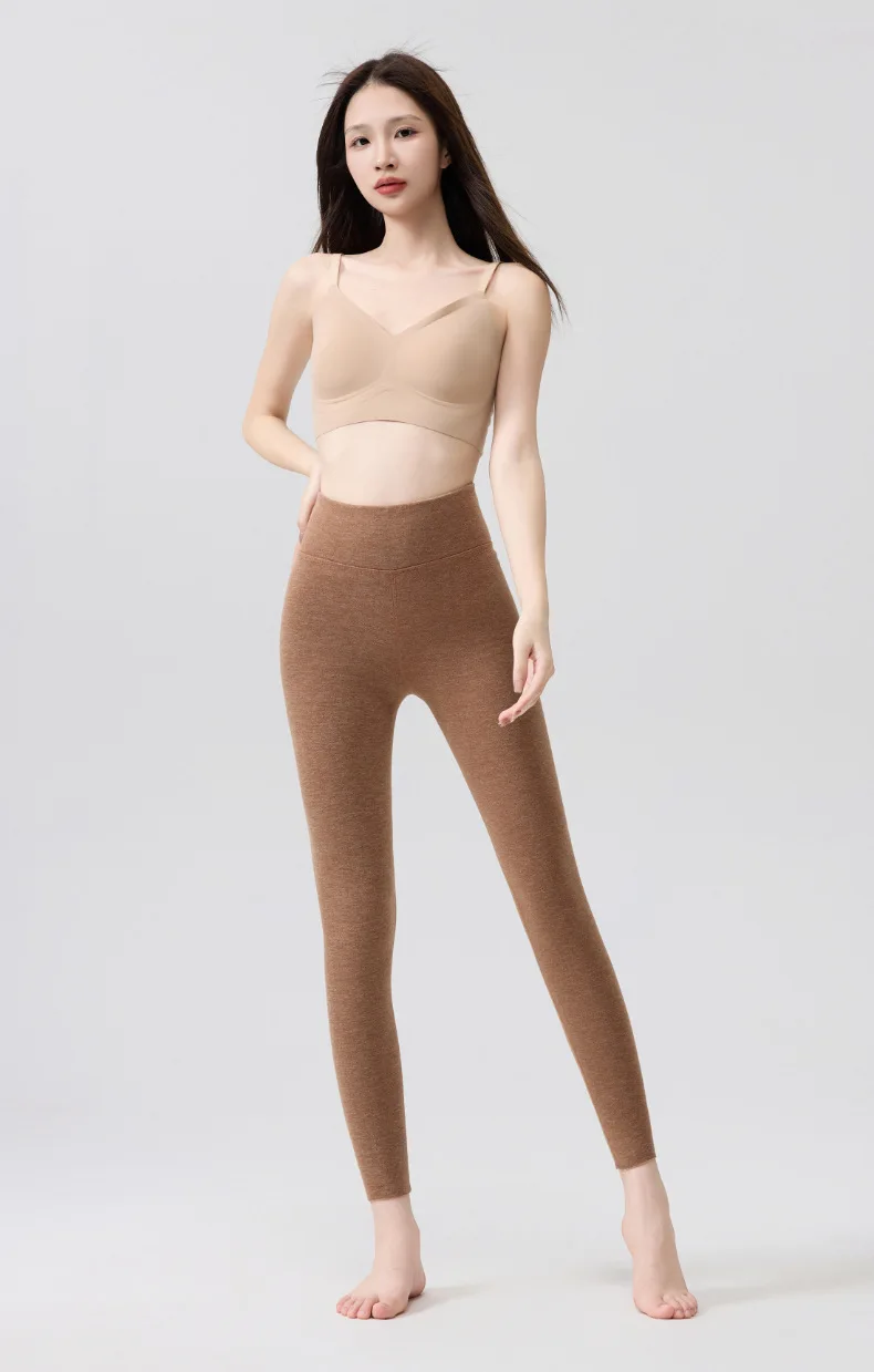 M-5XL النساء طماق الحرارية 7A مضاد للجراثيم الكشمير الحرير الشتاء عالية الخصر مطاطا جوارب طويلة بناطيل تدفئة #5