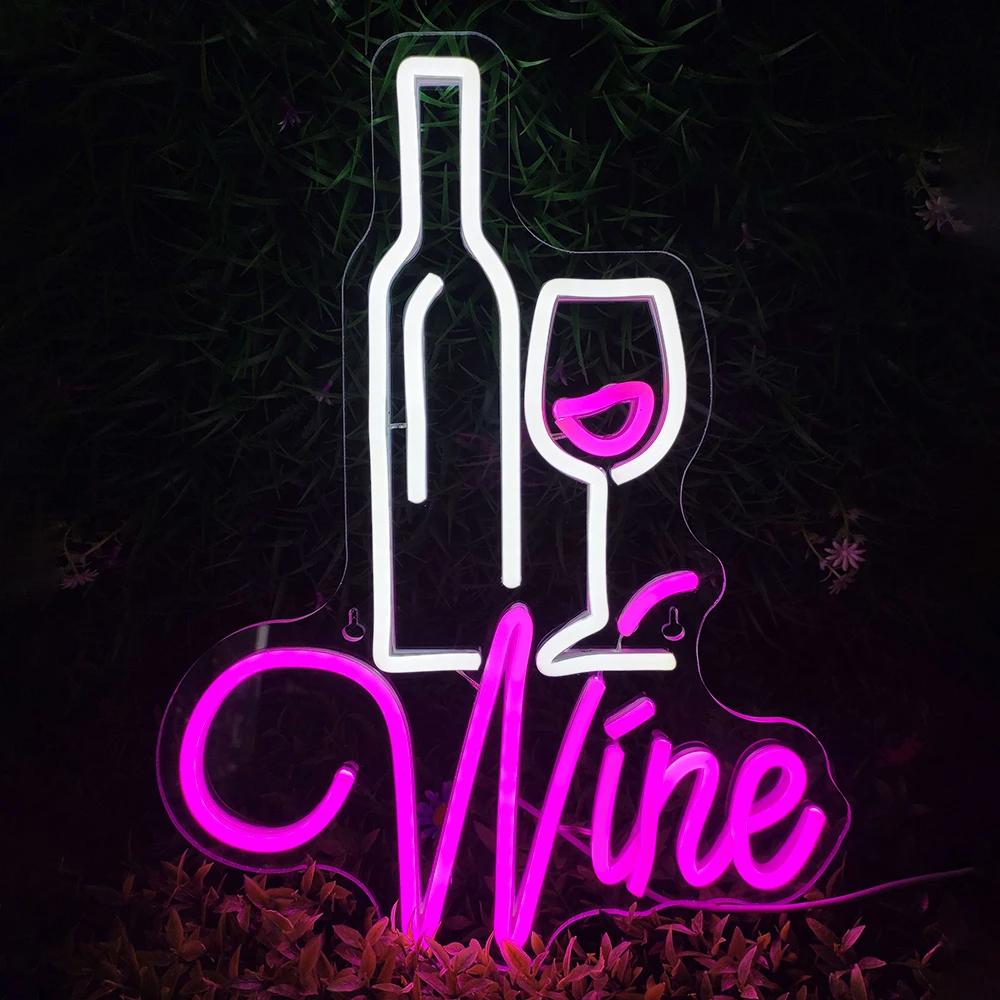 Imagem -03 - Wine Neon Signs Bar Decor Luzes Led com Usb Decoração da Festa Clube Cocktail Homem Caverna Café