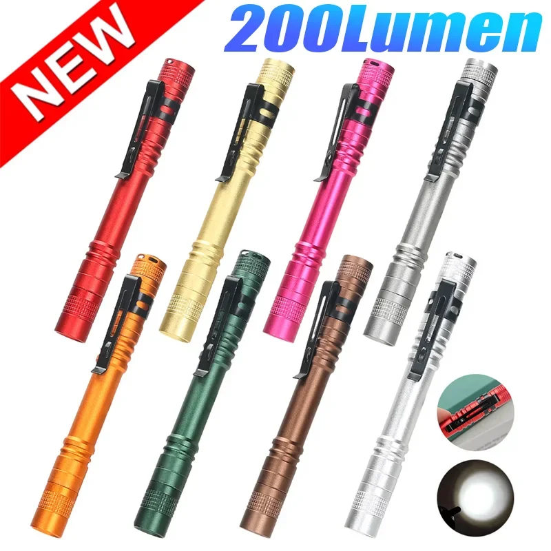 Small Mini LED Flashlight Handheld Pen Light Flashlight Tactical Pocket Torch PenLight with Clip Led Pen Flashlight