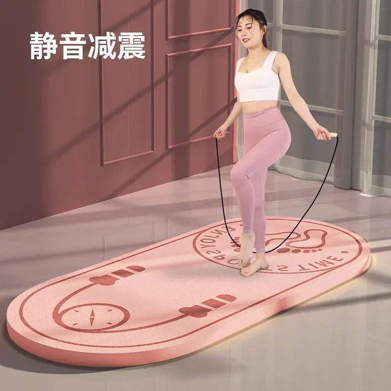 

140 * 60 * 1.2Cm Skipping Rope Floor Mat Professional Non-Slip Yoga Silent Indoor Dancing Mat Shock Absorption Soundproof Mat