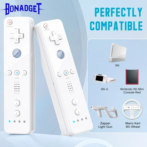 Controlador 2 en 1 para Nintendo Wii Consloe, mando remoto inalámbrico Motion Plus opcional con funda de silicona, accesorios para juegos