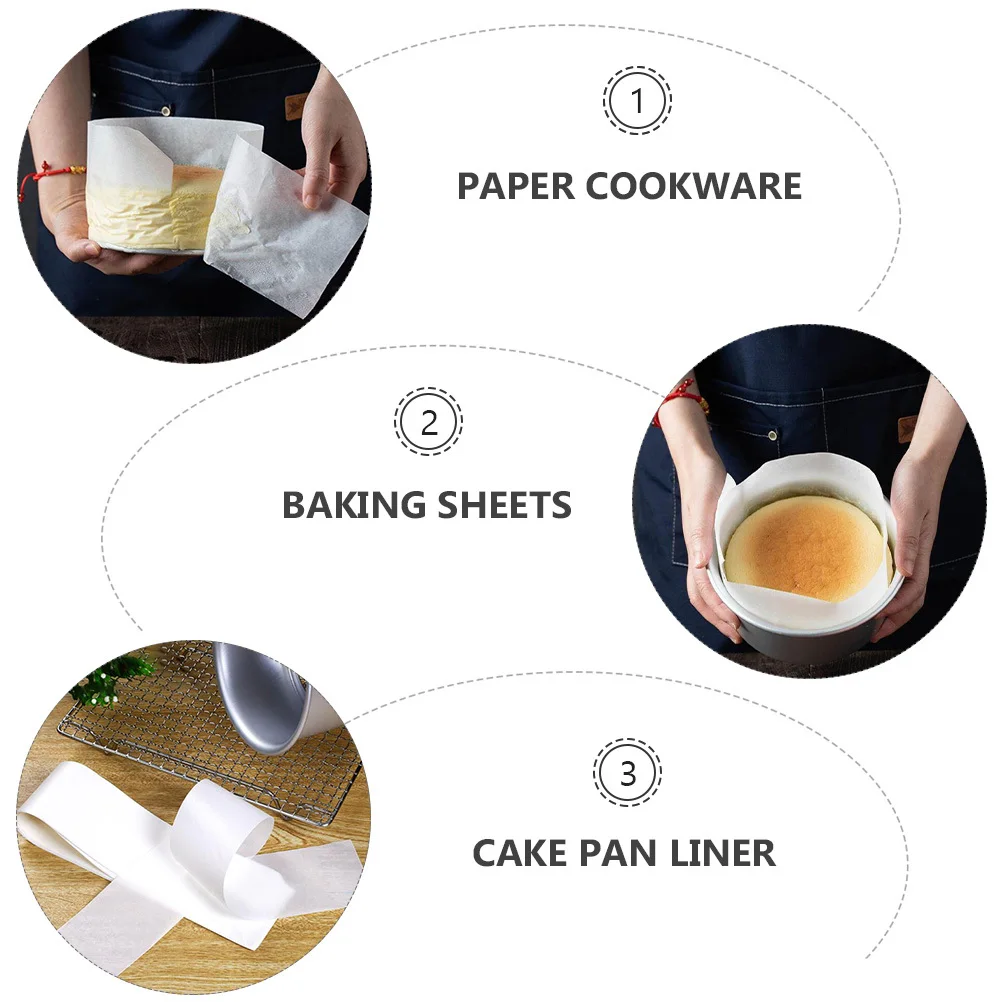 

2 Rolls Non-Stick Cake Pan Liners Oil-Proof Waterproof High Heat Resistant Baking Sheets for Oven Microwave Use Cake Pan Liner