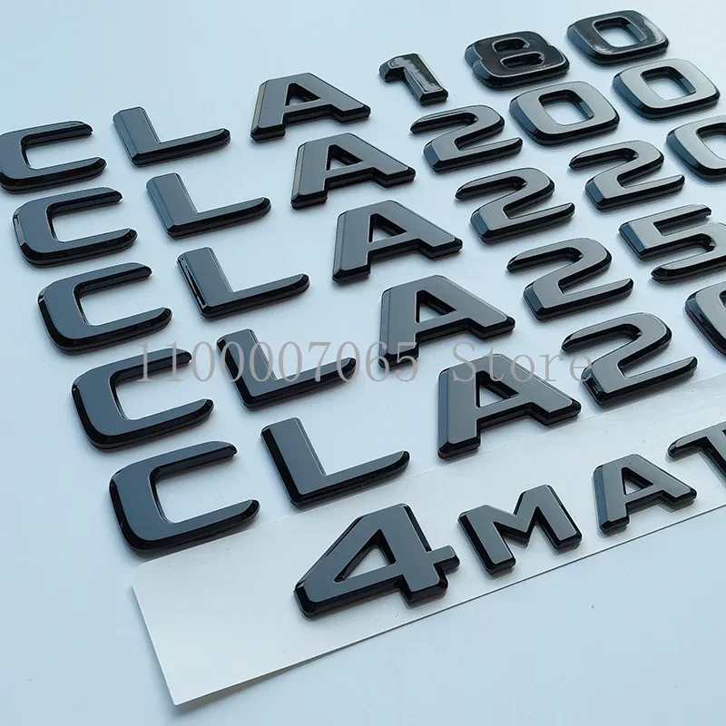 2017 Glossy Black Letters CLA200 CLA220 CLA250 CLA260 4Matic ABS Emblem for W117 Car Trunk Nameplate Logo Sticker