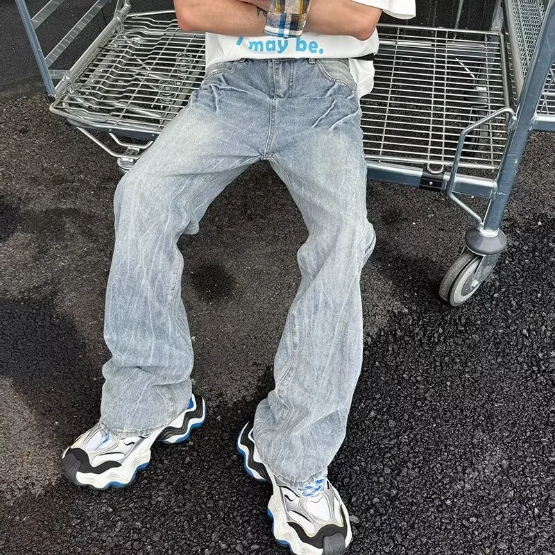 

Summer Large Size 250 Pounds New Simple Harajuku Lazy Versatile Elegance INS Artistic Fashion Popular Japanese Style Jeans