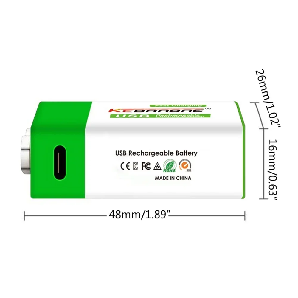 For RC Helicopter Model Microphone Toy high-capacity micro USB 9 Volt li-ion Rechargeable Battery 9V Li ion Lithium Battery